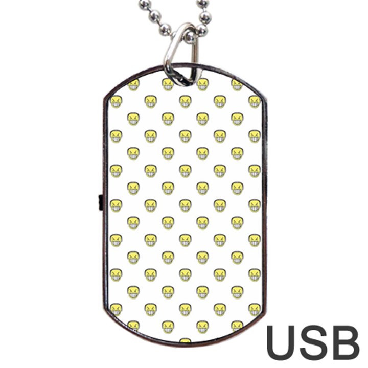 Angry Emoji Graphic Pattern Dog Tag USB Flash (One Side)