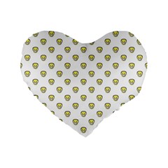 Angry Emoji Graphic Pattern Standard 16  Premium Flano Heart Shape Cushions by dflcprints