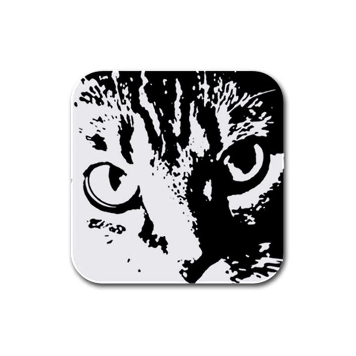 Cat Rubber Square Coaster (4 pack) 