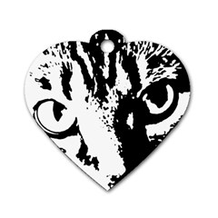 Cat Dog Tag Heart (two Sides) by Valentinaart