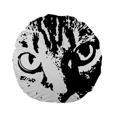 Cat Standard 15  Premium Flano Round Cushions by Valentinaart