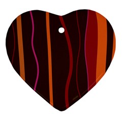 Colorful Striped Background Ornament (heart) by TastefulDesigns