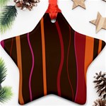 Colorful Striped Background Ornament (Star) Front