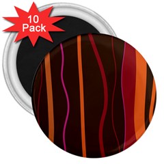 Colorful Striped Background 3  Magnets (10 Pack)  by TastefulDesigns