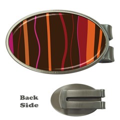 Colorful Striped Background Money Clips (oval)  by TastefulDesigns