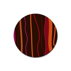 Colorful Striped Background Rubber Coaster (round)  by TastefulDesigns