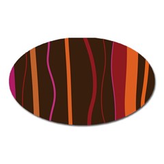 Colorful Striped Background Oval Magnet by TastefulDesigns