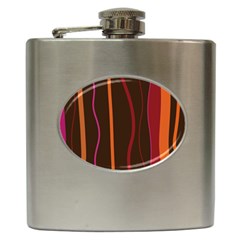 Colorful Striped Background Hip Flask (6 Oz) by TastefulDesigns