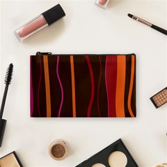 Colorful Striped Background Cosmetic Bag (small)  by TastefulDesigns