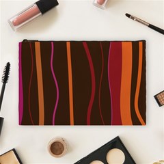 Colorful Striped Background Cosmetic Bag (large)  by TastefulDesigns