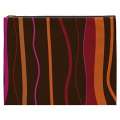 Colorful Striped Background Cosmetic Bag (xxxl)  by TastefulDesigns