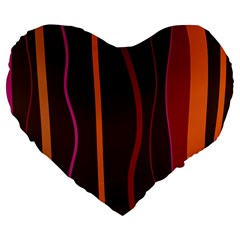 Colorful Striped Background Large 19  Premium Heart Shape Cushions by TastefulDesigns