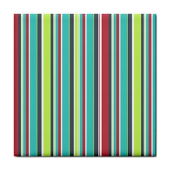 Colorful Striped Background  Tile Coasters by TastefulDesigns