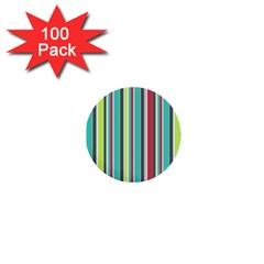 Colorful Striped Background  1  Mini Buttons (100 Pack)  by TastefulDesigns