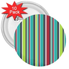 Colorful Striped Background  3  Buttons (10 Pack)  by TastefulDesigns