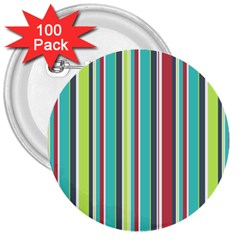 Colorful Striped Background  3  Buttons (100 Pack)  by TastefulDesigns