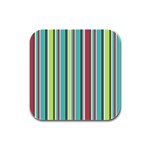 Colorful Striped Background. Rubber Square Coaster (4 pack)  Front