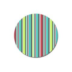 Colorful Striped Background  Magnet 3  (round) by TastefulDesigns