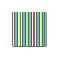 Colorful Striped Background  Square Magnet by TastefulDesigns