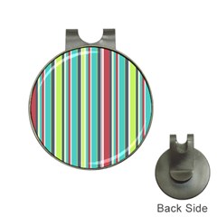 Colorful Striped Background  Hat Clips With Golf Markers by TastefulDesigns