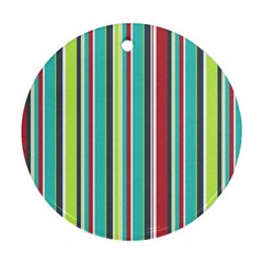 Colorful Striped Background  Round Ornament (two Sides) by TastefulDesigns