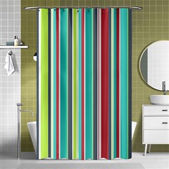 Colorful Striped Background  Shower Curtain 48  X 72  (small)  by TastefulDesigns