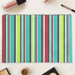 Colorful Striped Background  Cosmetic Bag (xxl)  by TastefulDesigns