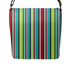 Colorful Striped Background  Flap Messenger Bag (l)  by TastefulDesigns