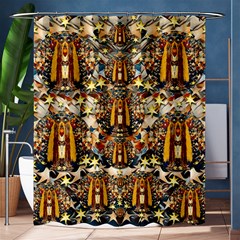 Lady Panda Goes Into The Starry Gothic Night Shower Curtain 60  X 72  (medium)  by pepitasart