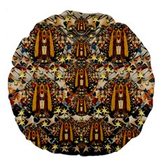 Lady Panda Goes Into The Starry Gothic Night Large 18  Premium Flano Round Cushions by pepitasart