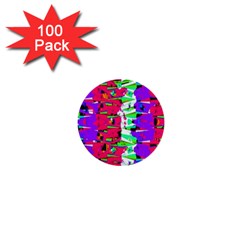 Colorful Glitch Pattern Design 1  Mini Buttons (100 pack) 