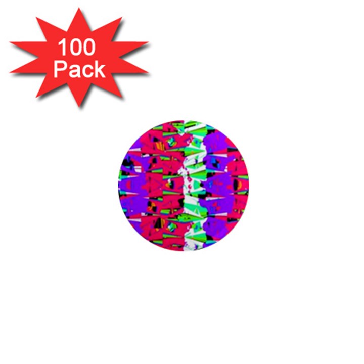 Colorful Glitch Pattern Design 1  Mini Magnets (100 pack) 