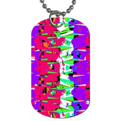 Colorful Glitch Pattern Design Dog Tag (one Side) by dflcprints