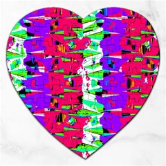 Colorful Glitch Pattern Design Jigsaw Puzzle (Heart)