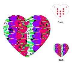 Colorful Glitch Pattern Design Playing Cards (heart)  by dflcprints