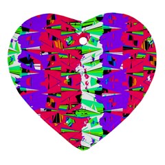 Colorful Glitch Pattern Design Heart Ornament (Two Sides)