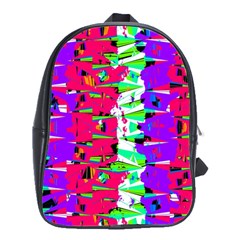 Colorful Glitch Pattern Design School Bags(large)  by dflcprints