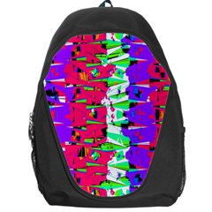 Colorful Glitch Pattern Design Backpack Bag by dflcprints