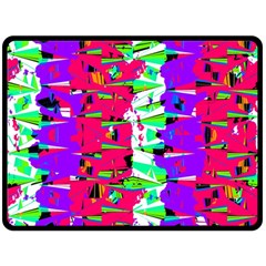 Colorful Glitch Pattern Design Double Sided Fleece Blanket (large)  by dflcprints