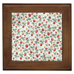 Strawberry Pattern Framed Tiles by Valentinaart