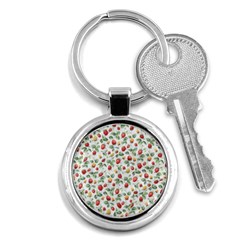 Strawberry Pattern Key Chains (round)  by Valentinaart