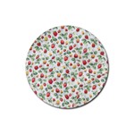 Strawberry pattern Rubber Round Coaster (4 pack)  Front