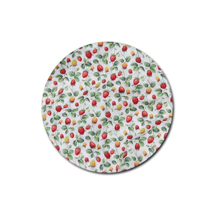 Strawberry pattern Rubber Round Coaster (4 pack) 