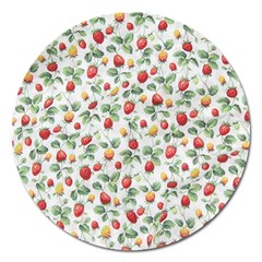 Strawberry Pattern Magnet 5  (round) by Valentinaart