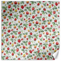 Strawberry Pattern Canvas 12  X 12   by Valentinaart