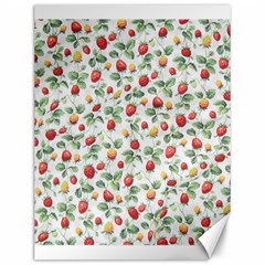 Strawberry Pattern Canvas 12  X 16   by Valentinaart