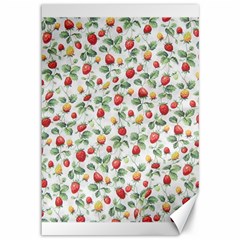 Strawberry Pattern Canvas 12  X 18   by Valentinaart