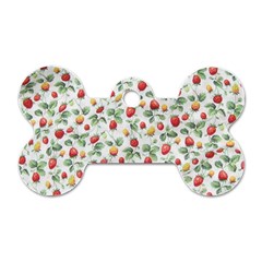 Strawberry Pattern Dog Tag Bone (two Sides) by Valentinaart