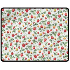 Strawberry Pattern Double Sided Fleece Blanket (medium)  by Valentinaart