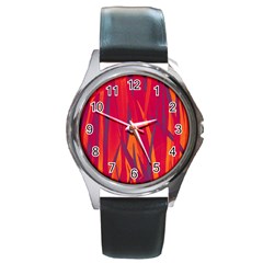 Pattern Round Metal Watch by Valentinaart